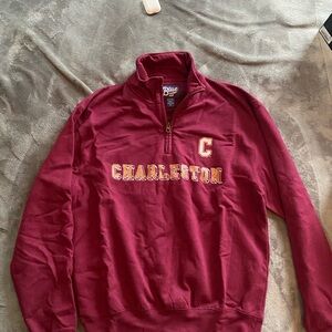 Blue 84 Men's Burgundy Charleston Zip-Up Sweater